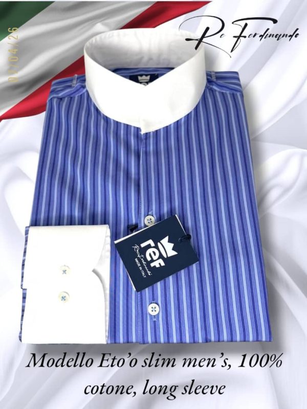 Chemise à fine rayure de luxe en coton