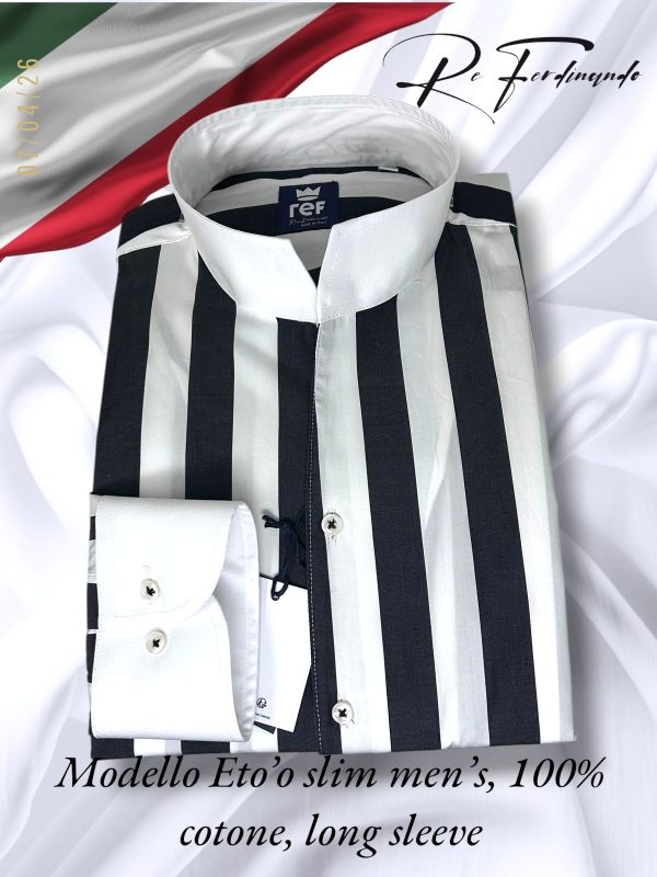 Chemise à large rayure de luxe en coton