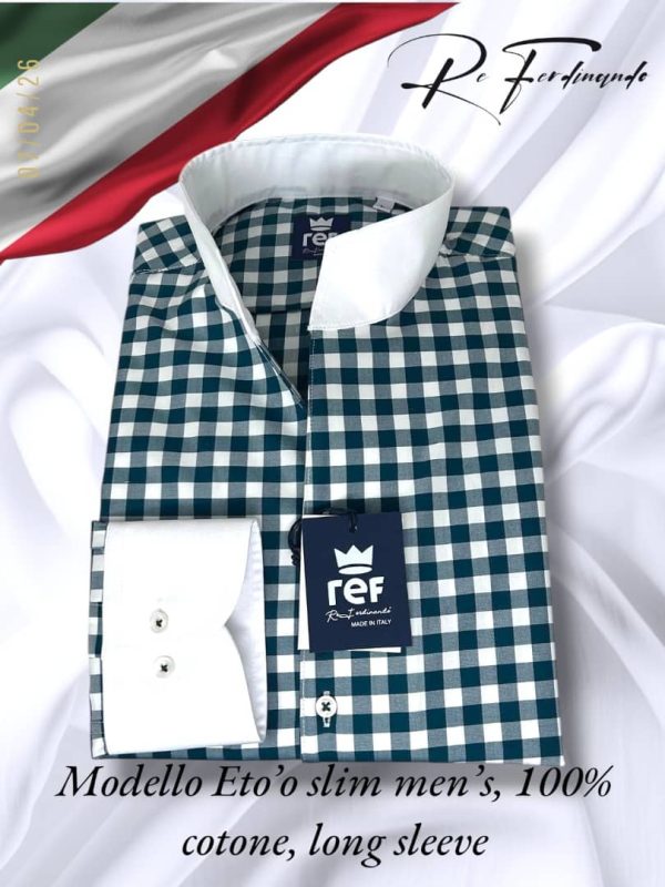 Chemise à carreaux de luxe en coton