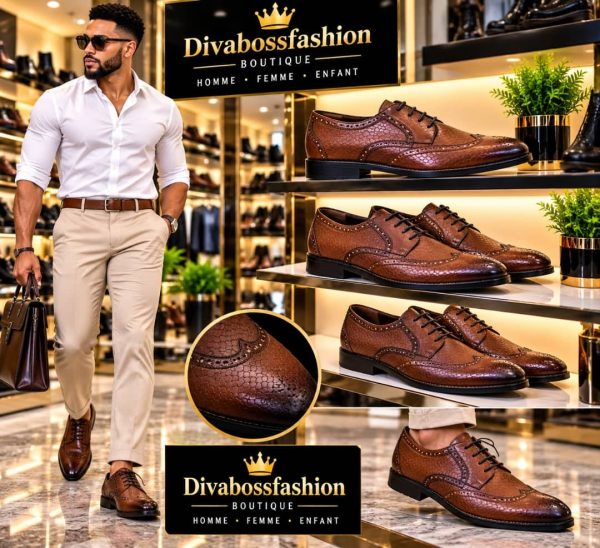 Richelieu en Cuir Texture